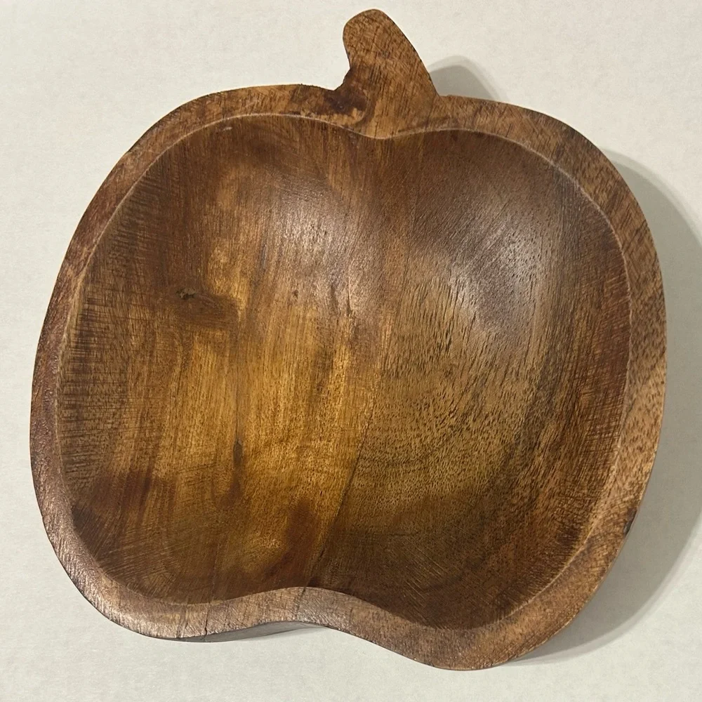 Hobby Lobby Mini Pumpkin Dough Bowl Carved Wood Fall Table Decor 6” NEW